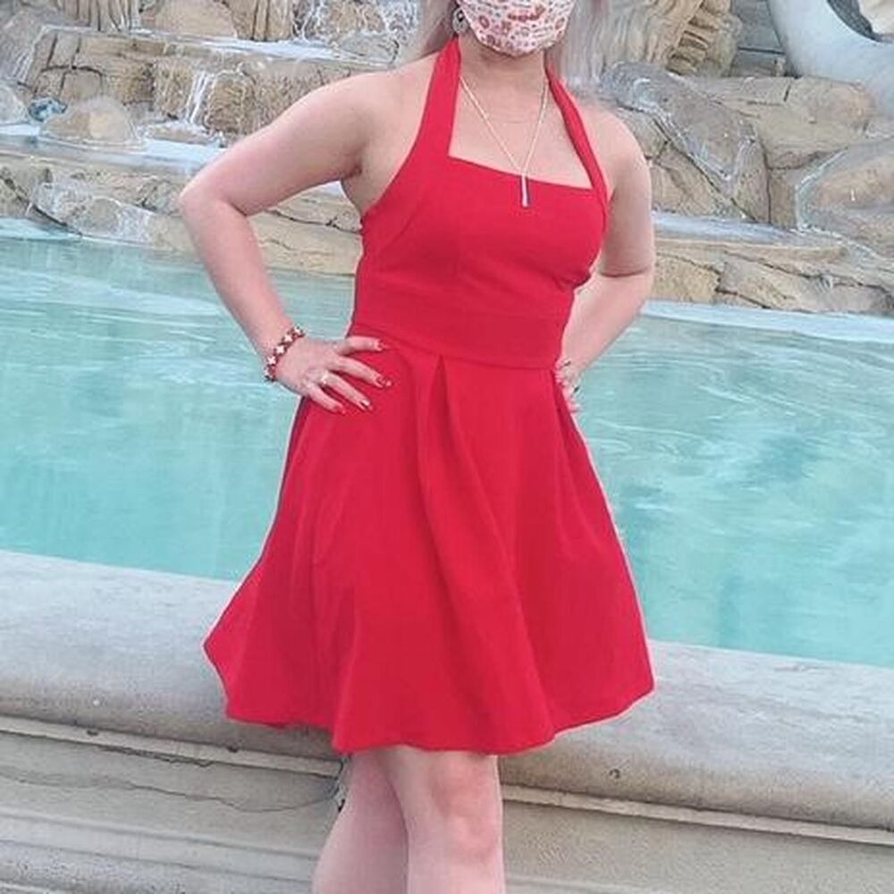 Red Halter Dress - Picture 2 of 5